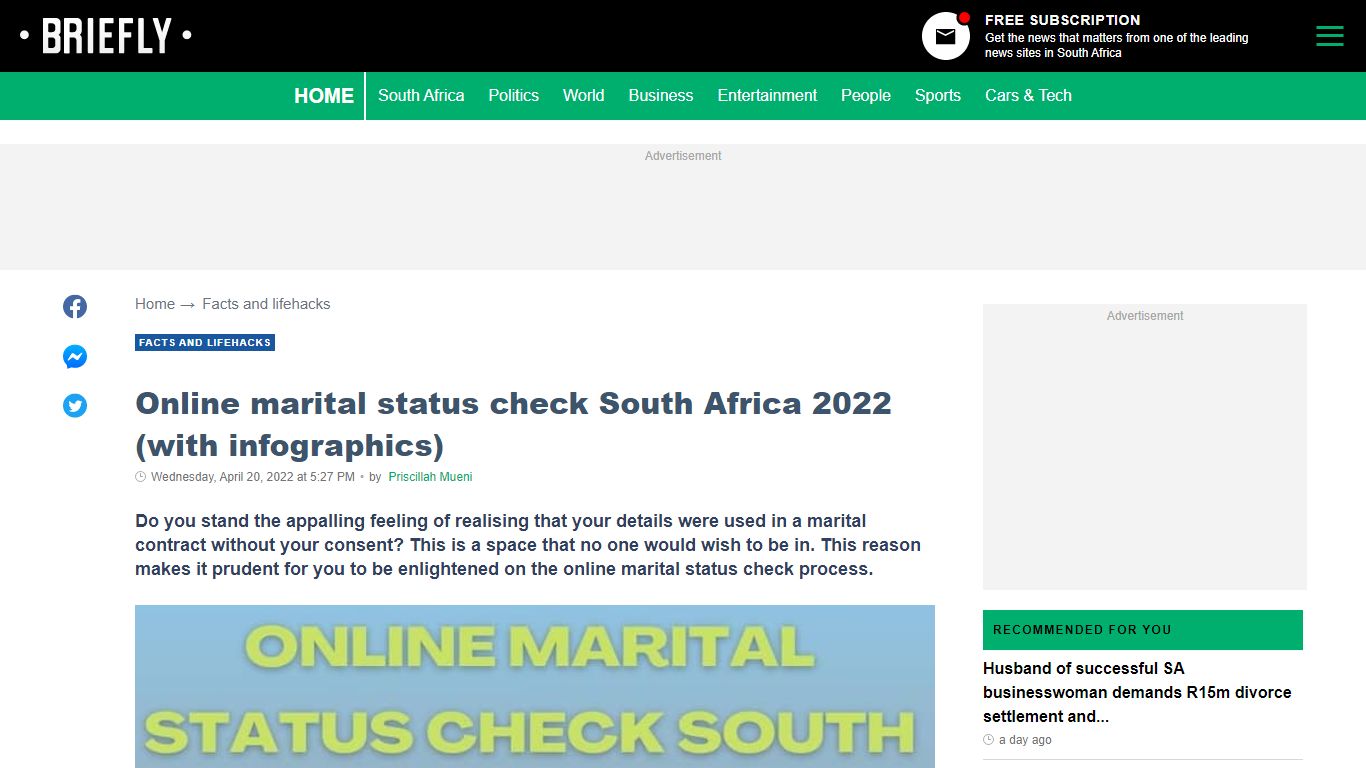 Online marital status check South Africa 2022 (with infographics) - Briefly
